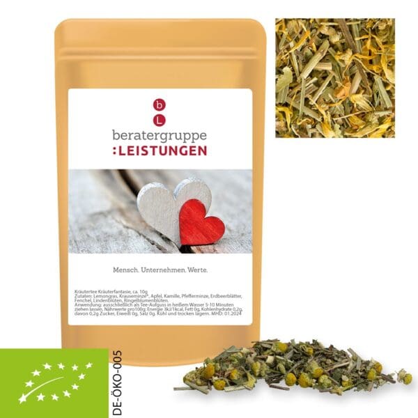 Kräutertee Bio Kräuterfantasie, ca. 12g, Standbeutel Mini