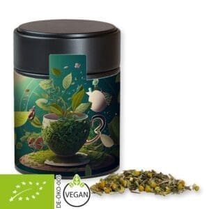 Kräutertee Bio Kräuterfantasie, ca. 30g, Metalldose Midi schwarz