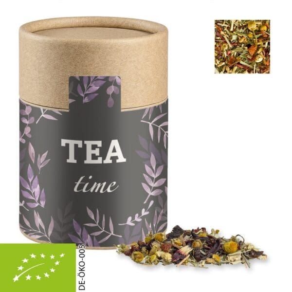 Kräutertee Bio Vierjahreszeiten, ca. 25g, Kraftpapierdose Midi