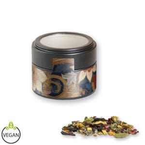 Relax-Tee, Ayurveda ca. 35g, Metalldose Mini mit Sichtfenster schwarz