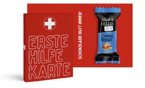 Lindt HELLO Mini Stick in Werbeklappkarte