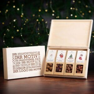 4 Weihnachts-Snacks in der Birkenholzbox