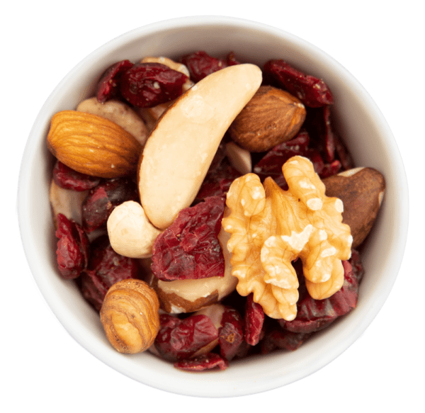 Cranberries und Edelnüsse in der Faltschachtel
