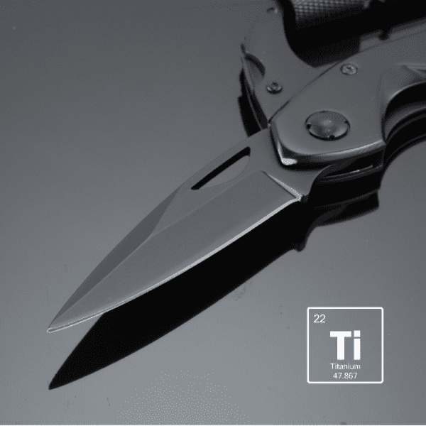 STAHL-MULTIFUNKTIONSWERKZEUG TITANBESCHICHTETES OPTIMA MIT KARABINER