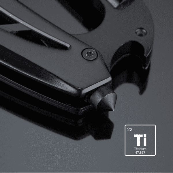 STAHL-MULTIFUNKTIONSWERKZEUG TITANBESCHICHTETES OPTIMA MIT KARABINER