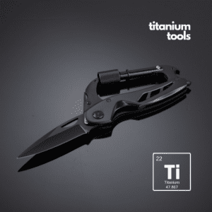 STAHL-MULTIFUNKTIONSWERKZEUG TITANBESCHICHTETES OPTIMA MIT KARABINER