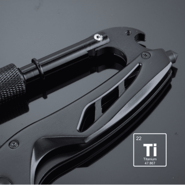 STAHL-MULTIFUNKTIONSWERKZEUG TITANBESCHICHTETES OPTIMA MIT KARABINER