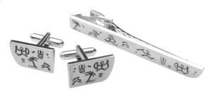 Tahiti - Manschettenknopf- und Krawattenklammer-Set
