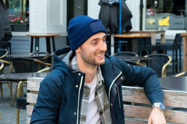Strickmütze Promo mit Label
